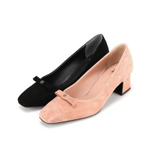 양가죽 골드 B 꼬마리본 장식 여성 펌프스 2COLOR_BBH708