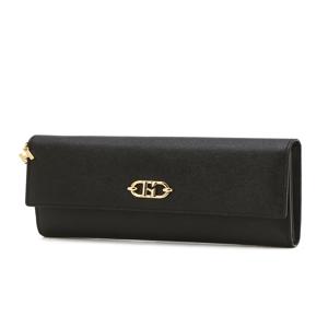 [선물포장][여성지갑] 블랙 로고장식 소가죽 장지갑 HIWA5F140BK