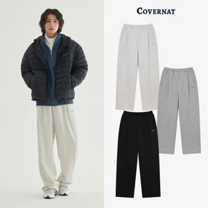 [택가: 89,000원] 세미와이드 스몰 로고 기모 스웻 팬츠 (3Color) CO2503PT04