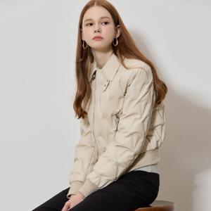 (LeOT)] 메종 인조가죽 구스다운 충전재 패딩점퍼