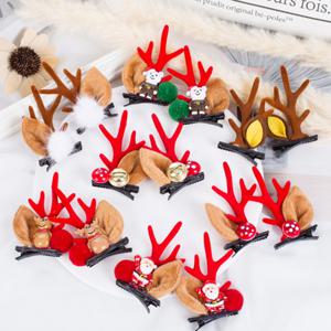 돌프 크리스마스 루돌프 뿔헤어 집게 머리핀
