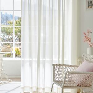 소프트밀크 나비주름 쉬폰커튼 특대형+커튼레일세트