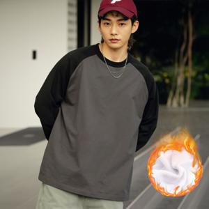 알티피아 남자 융기모티셔츠 겨울 라운드넥 배색 나그랑 긴팔티 남자긴팔티 무지티셔츠 롱슬리브