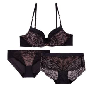 [롯데백화점]쉬크 블랙 에니멀 시스루 브라 팬티1+1 세트BGWBY801WPY801WPY802