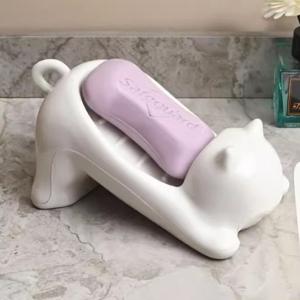 고양이 스트레칭 비누케이스 욕실 비누받침대 비누트레이 욕실비누받침 욕실소품 주방소품