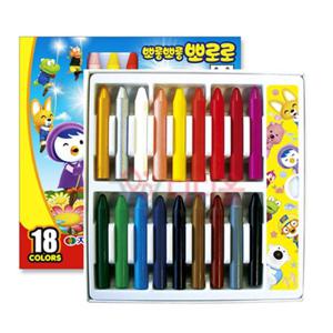 지구 뽀로로 손에 묻지 않는 크레용 18색 X2개 어린이 뽀로로크레파스 유아크레용 미술용품