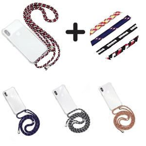 갤럭시 노트20 N981 투명 목걸이+줄2개set 폰케이스 슬림 이쁜 커플 목줄 젤리 고무