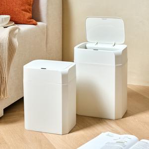 틈새 쏙 플라스틱 센서 휴지통세트 12+16L 스노우