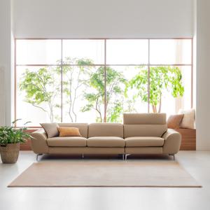 [CJ단독] 진이 4인용 천연 통가죽 헤드레스트 소파