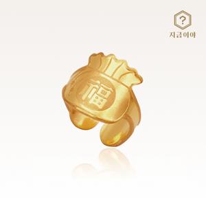 24K 순금 99.9 복 주머니 돌반지 3.75g