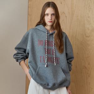 크랙 레터링 루즈핏 후드 티셔츠