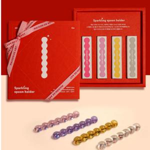 [LIVE]  유리알 수저받침 4P세트 (2 options) 고급내열유리 테이블데코 선물포장