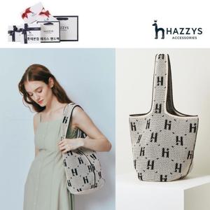 [니트백추천] 아이보리 시그니처 패턴 니트 숄더백 HIBA3E777BK