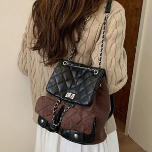 [브리치]  / 스웨이드 체인 퀄팅 여성 백팩