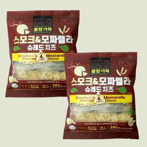 불향가득 스모크체다&모짜 슈레드 치즈 280g 2팩