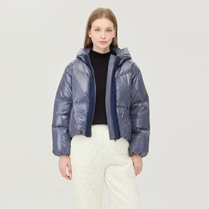 [본사] [Online Exclusive] 컬러 니트 테이핑 숏 다운 점퍼_BAPDE5561BL