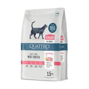 콰트로 동결건조 코팅 청정 자연 유리너리 중성화묘용 1.5kg + 크림밀크스튜 4종 덤