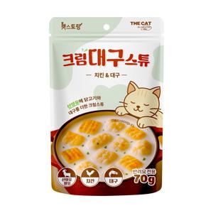 더캣 캣스토랑 고양이 습식 간식 산양유 크림스튜 치킨 대구 70g (+고양이 키링)