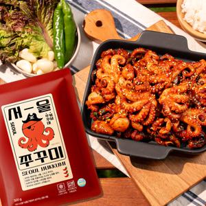 [하루한끼] 맛있게 매운 서울 쭈꾸미 500gx5팩 (총2.5kg) /쭈꾸미볶음 /밀키트 /안주 /캠핑