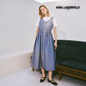 칼라거펠트 25SS 슬리브리스 집업 원피스