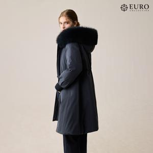 [최초가 499,000원]사가폭스퍼 레빗 풀스킨 구스다운 롱코트