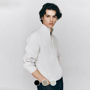 055504  9gg 스티치 목넥 반집업 니트 스웨터