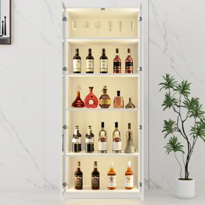 써밋 800 LED 조명 유리 수납장 위스키 술장 진열장 5단 거실장 레고 피규어 장식장