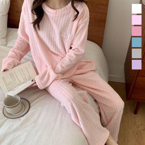 [브리치] HOTBBA / 부드러운 골지 여성 수면잠옷 세트 URK064