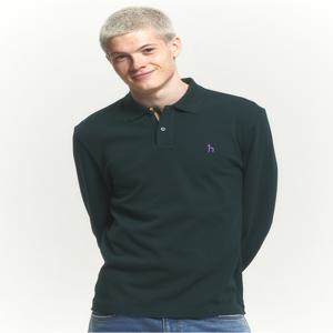 남성 [[24FW]] HZTS4D431E3 [아이코닉] 다크그린 긴팔 피케 카라 티셔츠