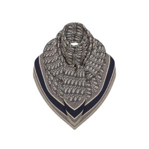 [명품]  스카프 오블리크 숄 네이비 블루 울 실크 코튼 140 140