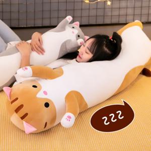 대형 고양이 롱 바디필로우 70cm 수면 쿠션 모찌 찰떡 등쿠션 롱쿠션 긴베개 안고자는인형