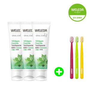 1450 고불소 어린이 치약 50g 3개+픽킷 어린이 칫솔 3개