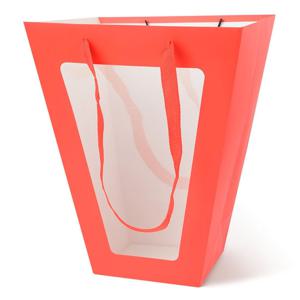 사다리꼴 투명창 선물백 대-레드 선물 쇼핑백 종이백 투명창선물백 접이식사각상자 투명창쇼핑백