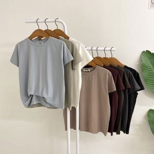 [브리치]  / 멜릉 스판 모달 라운드 무지 반팔 티셔츠(8color)