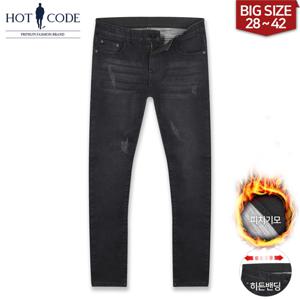 [하프클럽/핫코드]남자 바지 청바지 빅사이즈 스판 슬림일자 HC9986-1행사 피치기모