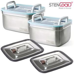 스텐 오이지 김치통 6호 11000ml 2P+진공누름판대 2P 김장통 밀폐용기