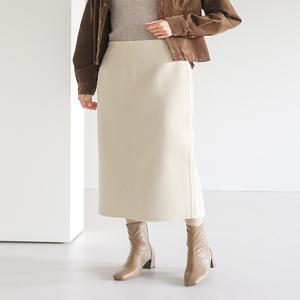 핸드메이드 울블렌디드 펜슬 밴딩 스커트