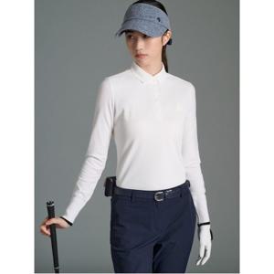 여성 니트 하이브리드 긴소매 티셔츠 - 화이트BJ5941A431