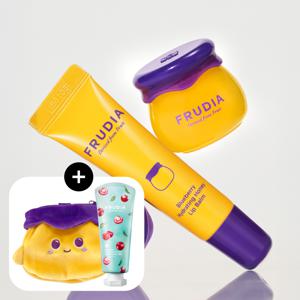 [키링+바디에센스]블루베리 고보습 각질제거 허니 립밤 더블 세트(단지+튜브)