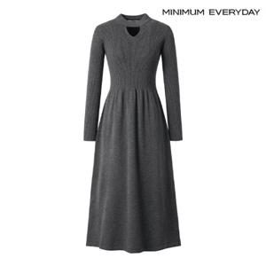 정상가:89,000 | [미니멈 에브리데이]트임 골지 플레어 니트 원피스 (EA4OW011D)