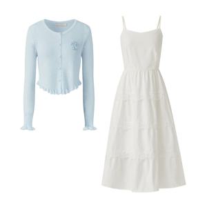 [롯데백화점]레이스 티어드 원피스+가디건 세트 PBINF5M1OP3091