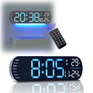 LED 전자 벽시계 무소음 디지털 무드 조명 리모컨시계 LED시계 전자시계 벽걸이시계