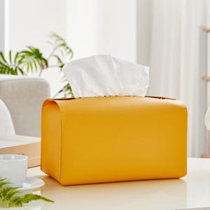 소프트레더 티슈케이스 파스텔옐로우