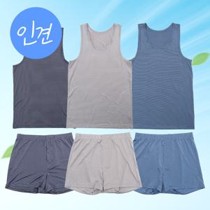 남성 인견 쿨런닝+트렁크팬티 여름 속옷세트 6매
