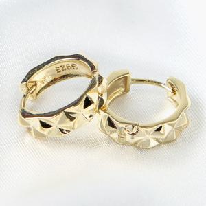 [비쥬홀릭] 실버925 골드도금 샤인 커팅 링 귀걸이 쇼핑백포함