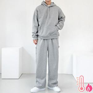 [하프클럽] M양털 후드 카펜터 와이드 세트 ~2XL 기모 트레이닝세트 오버핏 후드티셔츠 스트링팬츠 겨울츄리