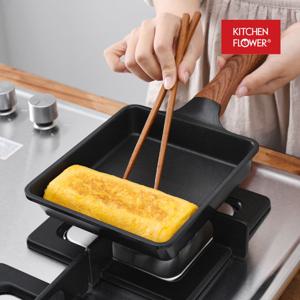 후라이팬 키친플라워 IH 블랙우드펄 사각계란말이팬 에그팬