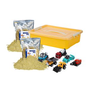 네이처 미니중장비모래놀이세트(1186set)→(매직샌드3kg2개+파워공사차6종+모래놀이박스)
