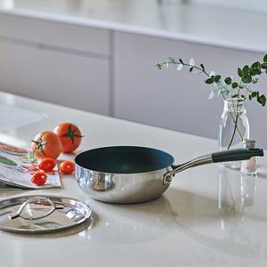 디엣지 아임솔로팬 20cm 통3중 티타늄 코팅 프라이팬 냄비팬 인덕션 (뚜껑 포함)