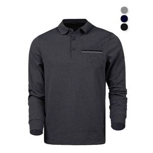 [하프클럽] BR24멜란지기모카라티 남자 겨울티셔츠 기모 카라 긴팔 티셔츠 빅사이즈